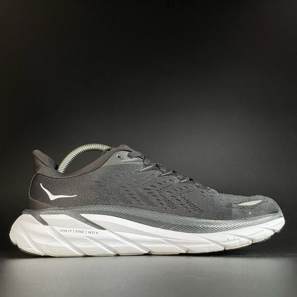 Hoka One One Clifton 8 Womens Size 9 B Black White Athletic Shoe Running Sneaker - Picture 5 of 9